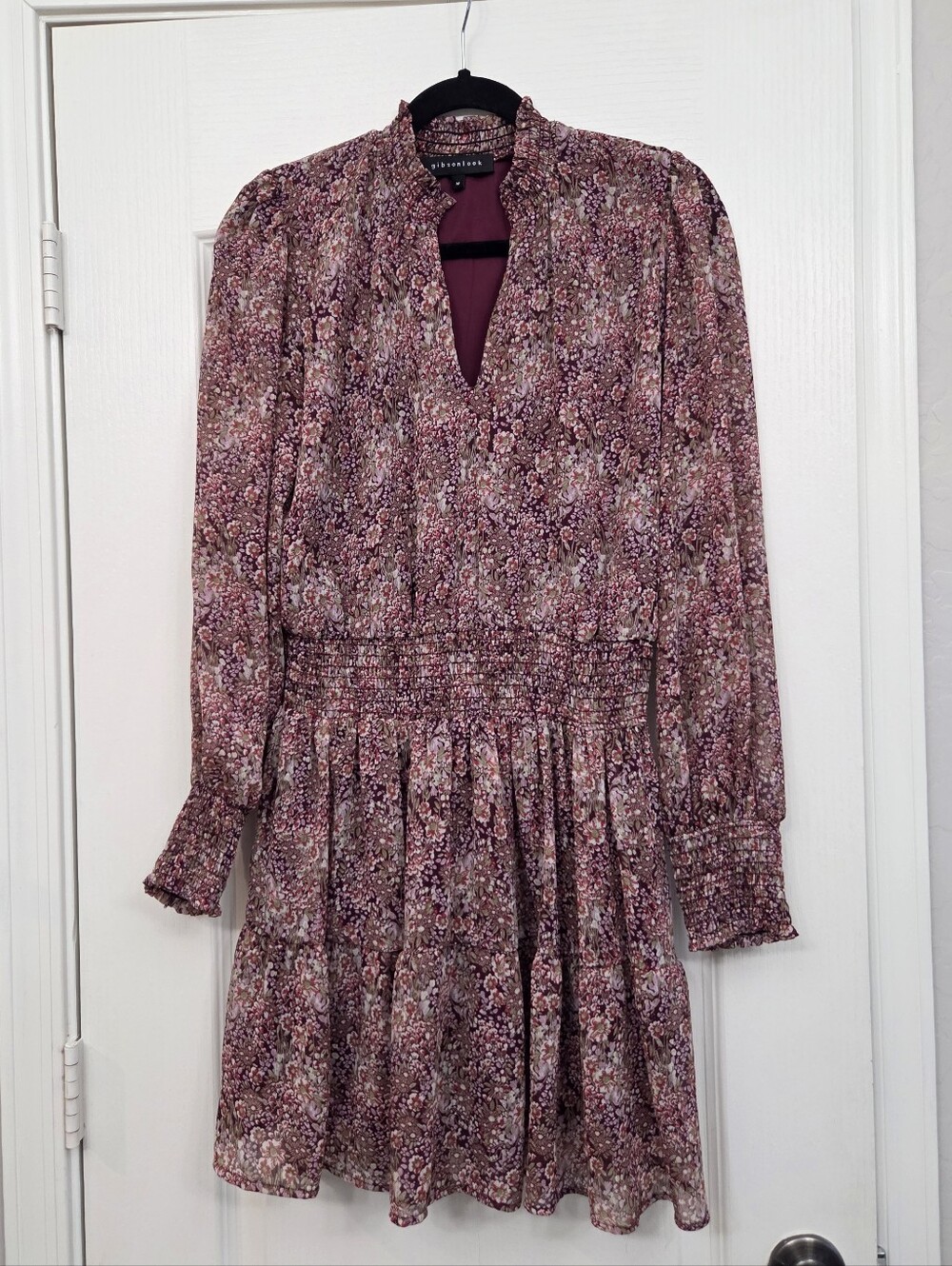 Gibsonlook Floral Smock Waist Dress